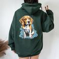 Adorable Beagle Pet Portraits Capture Puppy Love Women Oversized Hoodie Back Print Forest