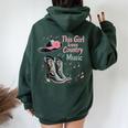 Cette Fille Aime La Musique Country Texas Boot Cowgirl Music Lover Sweat à capuche oversize pour femme avec imprimé dans le dos Forest