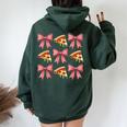 Coquette Pizza Cute Pink Bows Aesthetic Girl Women Oversized Hoodie Back Print Forest