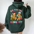 Christmas Nurse Gingerbread Man Did You Try Icing It Women Oversized Hoodie Back Print Forest
