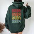 Vintage Reba Name Retro Style 70S 80S First For Women Women Oversized Hoodie Back Print Forest