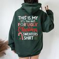 This Is My Its Too Hot For Ugly Christmas Sweaters Women Women Oversized Hoodie Back Print Navy Blue