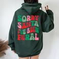 Sorry Santa I've Been Feral Groovy Xmas Christmas Women Oversized Hoodie Back Print Navy Blue Sorry Santa I've Been Feral Groovy Xmas Christmas Women Oversized Hoodie Back Print Navy Blue