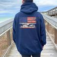 Cowboy Horse Riding Us American Flag 4Th Of July Rodeo Men Women Oversized Hoodie Back Print Forest