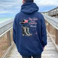 Cette Fille Aime La Musique Country Texas Boot Cowgirl Music Lover Sweat à capuche oversize pour femme avec imprimé dans le dos Navy Blue