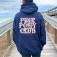 Cute Pink Girl Pony Club I'm Gonna Keep On Dancing Women Oversized Hoodie Back Print Navy Blue