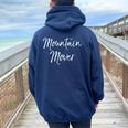 Faith Can Move Mountains Quote Prayer Warrior Mountain Mover Women Oversized Hoodie Back Print Navy Blue