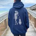 Golf Snowflake Merry Christmas Snowflakes Women Golfer Women Oversized Hoodie Back Print Navy Blue