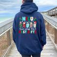 Nicu Christmas Nicu Nurse Xmas Neonatal Intensive Care Unit Women Oversized Hoodie Back Print Navy Blue