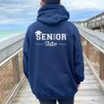 Senior 2026 Sister Class Of 2026 Sister Graduate Graduation Women Oversized Hoodie Back Print Navy Blue