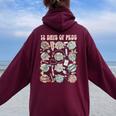 12 Days Of Peds Nurse Christmas Pediatrics Clinic Staff Women Oversized Hoodie Back Print Maroon