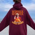 Donald Trump Winner Chicken Dinner President Trump Women Oversized Hoodie Back Print Maroon