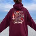 Goth Santa Claus Gothic For Krampus Ugly Christmas Women Oversized Hoodie Back Print Maroon