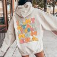 In My Stay At Home Mom Era Retro Groovy Stay At Home Mom Women Oversized Hoodie Back Print Sand