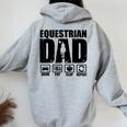Equestrian Dad Horse Rider Father Humor Fathers Day Women Oversized Hoodie Back Print Sport Grey