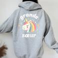 Grande Soeur Bébé Licorne Pour Fille Sweat à capuche oversize pour femme avec imprimé dans le dos Sport Grey