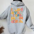 In My Stay At Home Mom Era Retro Groovy Stay At Home Mom Women Oversized Hoodie Back Print Sport Grey