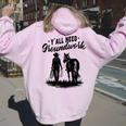 Y'all Need Groundwork Horse Equestrian Western Women Oversized Hoodie Back Print Light Pink