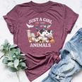 Just A Girl Who Loves Animals For Girls Who Love Animals Bella Canvas T-shirt Heather Maroon