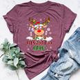 Peds Nurse Boo Crew Reindeer Nurse Buffalo Plaid Christmas Bella Canvas T-shirt Heather Maroon