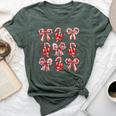 Candy Cane Christmas Coquette Holiday Christmas Women Bella Canvas T-shirt Heather Forest