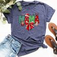 Christmas Mama Coquette Bow Mama Claus Christmas Tree Cake Bella Canvas T-shirt Heather Forest