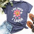 Saying I Pee When I Laugh Flower Fun Pun Gag Men Bella Canvas T-shirt Heather Forest
