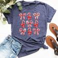 Candy Cane Christmas Coquette Holiday Christmas Women Bella Canvas T-shirt Heather Navy