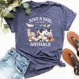 Just A Girl Who Loves Animals For Girls Who Love Animals Bella Canvas T-shirt Heather Navy