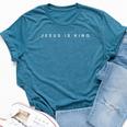 Jesus Is King Subtle Christian Minimalist Religious Bella Canvas T-shirt Heather Deep Teal