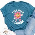Saying I Pee When I Laugh Flower Fun Pun Gag Men Bella Canvas T-shirt Heather Navy
