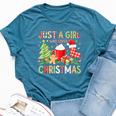 Just A Girl Who Loves Christmas Holiday Vibes Xmas Bella Canvas T-shirt Heather Navy