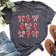 Candy Cane Christmas Coquette Holiday Christmas Women Bella Canvas T-shirt Heather Dark Grey
