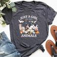 Just A Girl Who Loves Animals For Girls Who Love Animals Bella Canvas T-shirt Heather Dark Grey