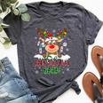 Peds Nurse Boo Crew Reindeer Nurse Buffalo Plaid Christmas Bella Canvas T-shirt Heather Dark Grey