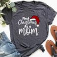 First Christmas As A Mom Family Matching New Mommy Xmas Bella Canvas T-shirt Heather Deep Teal