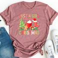 Just A Girl Who Loves Christmas Holiday Vibes Xmas Bella Canvas T-shirt Heather Dark Grey