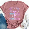Just A Girl Who Loves Gymnastics Gymnast Gymnastics Girls Bella Canvas T-shirt Heather Dark Grey