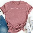 Jesus Is King Subtle Christian Minimalist Religious Bella Canvas T-shirt Heather Mauve