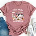 Just A Girl Who Loves Animals For Girls Who Love Animals Bella Canvas T-shirt Heather Mauve