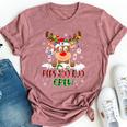 Peds Nurse Boo Crew Reindeer Nurse Buffalo Plaid Christmas Bella Canvas T-shirt Heather Mauve