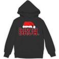 Bruh Christmas Plaid Teens Boys Kids Xmas Pajamas Unisex Hoodie