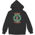 Merry Pitmas Pitbull Dog Christmas Candy Canes Glow Wreath Unisex Hoodie