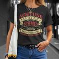 Achtung Es Ist Ein Schmid Ding Nachname Namensschild T-Shirt Geschenke für Sie