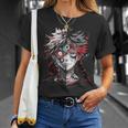 Anime Manga Motif Red-Eyes Illustration Anime T-Shirt Gifts for Her