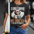 I Like Coffee My Shih Tzu Maybe 3 People Dog Owner Shih Tzu T-Shirt Gifts for Her