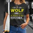 Damen Das Ist Ein Wolf Ding Spruch Für Familie Wolf Mit-Ausschnitt T-Shirt Geschenke für Sie