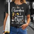 Damen Das Ist Was Ich Mache Ich Lese Bücher Ich Trinke Kaffee Ich Weiß Ding Mit-Ausschnitt T-Shirt Geschenke für Sie