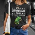 Damen Ist So Ein Chamäleon Ding Lustiger Spruch Chamäleons Mit-Ausschnitt T-Shirt Geschenke für Sie