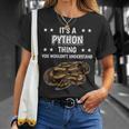 Damen Ist So Ein Python Ding Lustiger Spruch Pythons Mit-Ausschnitt T-Shirt Geschenke für Sie